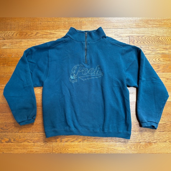 Vintage The Disney Store Winnie the Pooh 1/4 Zip Sweatshirt (Small) - Picture 4 of 10